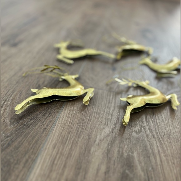 Gold Reindeer Ornaments-Set of 6 - Picture 3 of 3